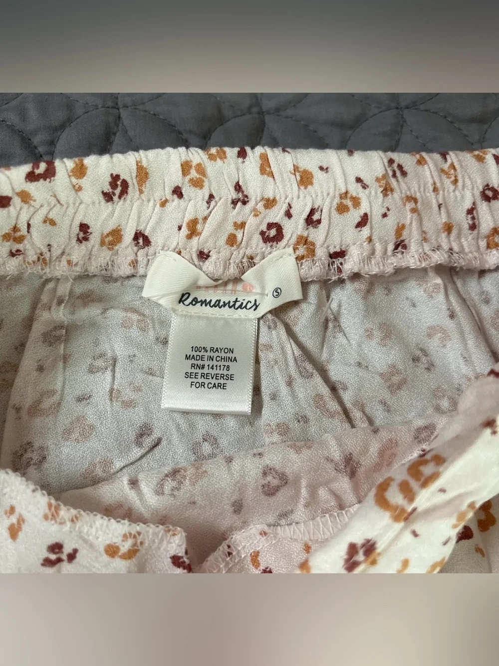 NEW Cream Skirt with Rust and Tan Floral Spots.